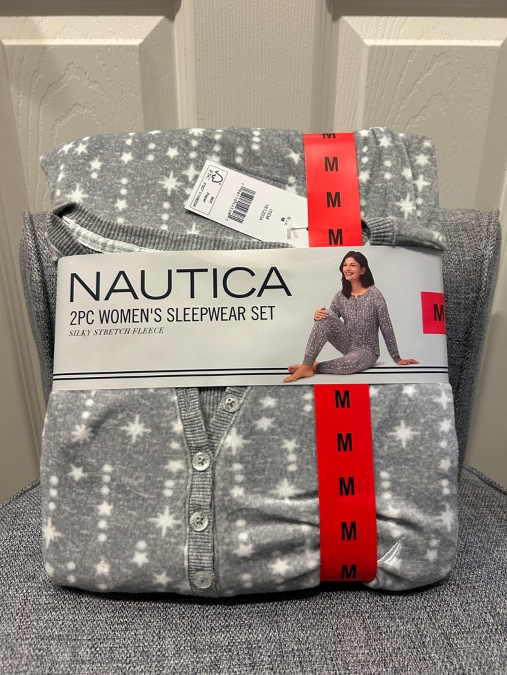 Nautica Grey and White Star 2-Piece Women's Sleepwear Set